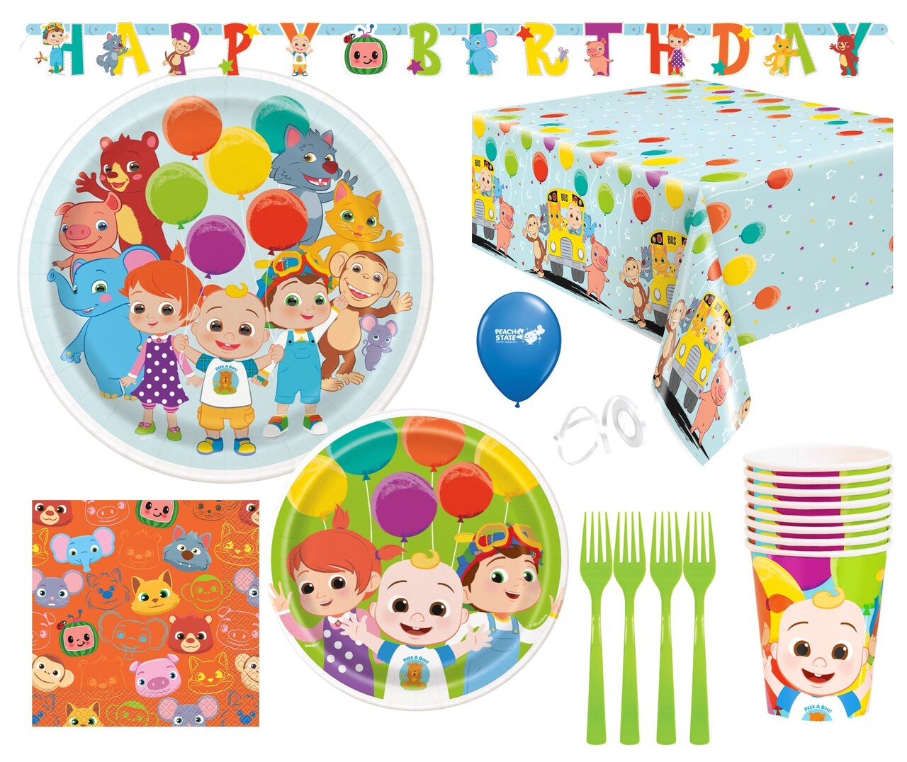 Cocomelon Birthday Party Supplies Cocomelon Decorations Cocomelon Tableware